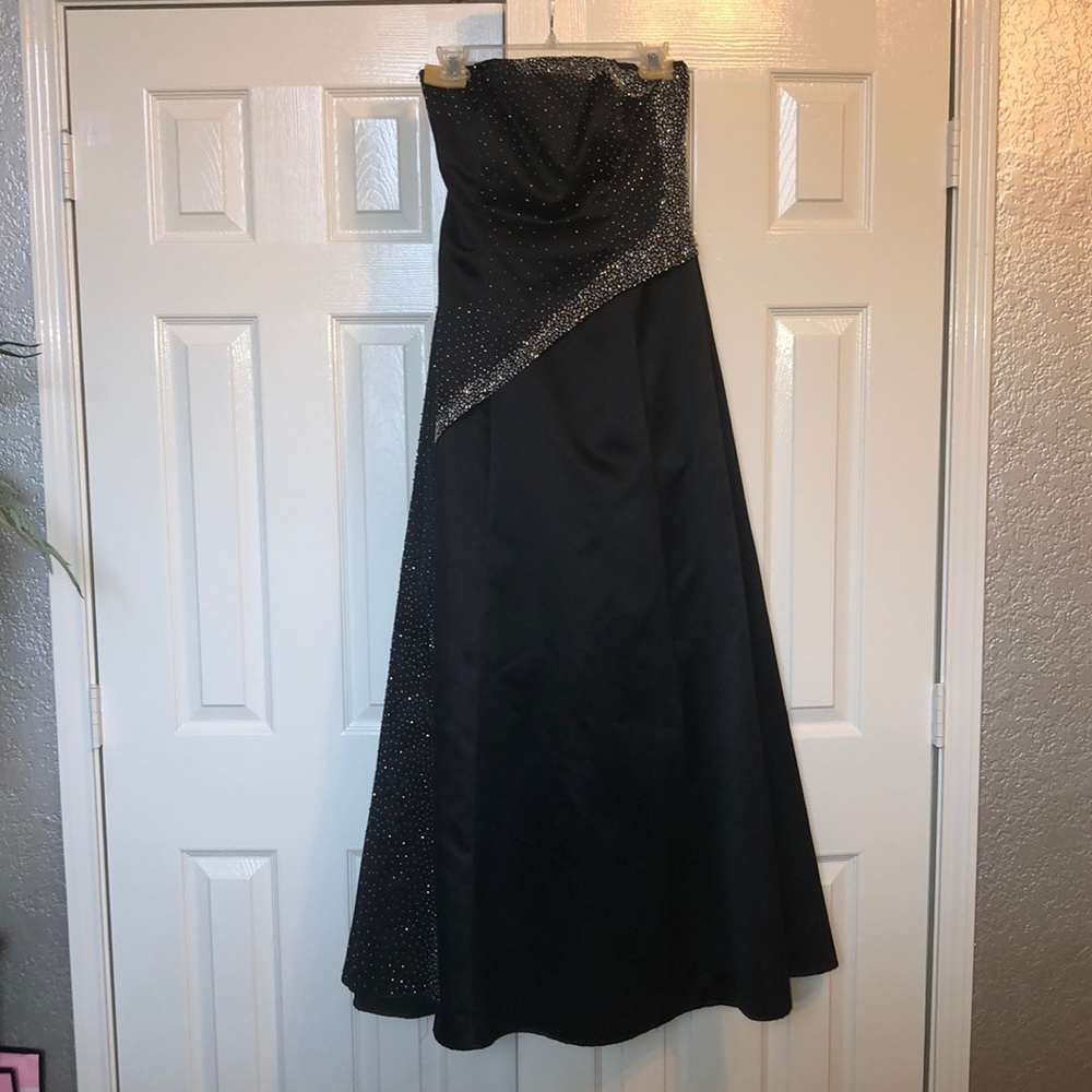 Black Sequined Prom Dress